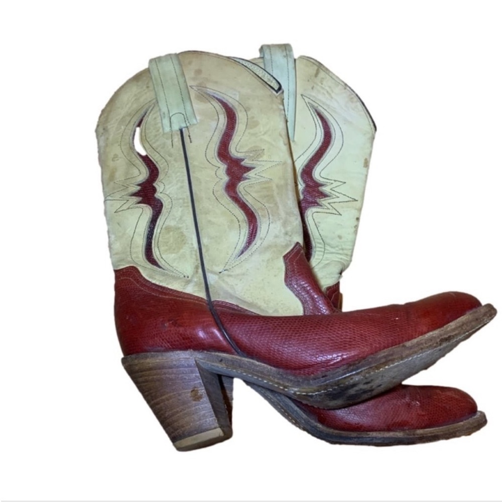 Frye size 9 Red & Cream Cowgirl Boot